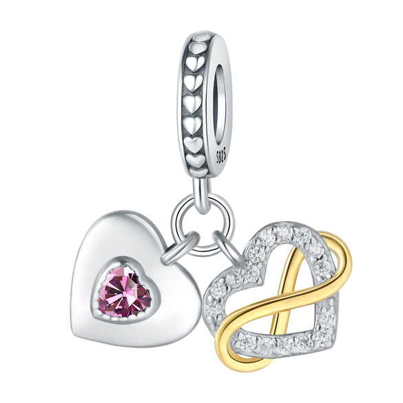 Pendant Jewelry Accessories 925 Sterling Silver Heart Shaped Infinite Eternal Love Dripping Oil Design