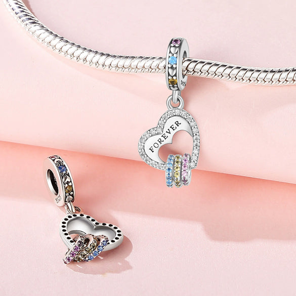 Pendant Jewelry Accessories 925 Sterling Silver Heart Shaped Infinite Eternal Love Dripping Oil Design