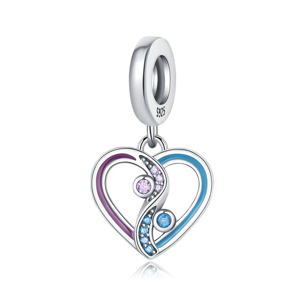 Pendant Jewelry Accessories 925 Sterling Silver Heart Shaped Infinite Eternal Love Dripping Oil Design