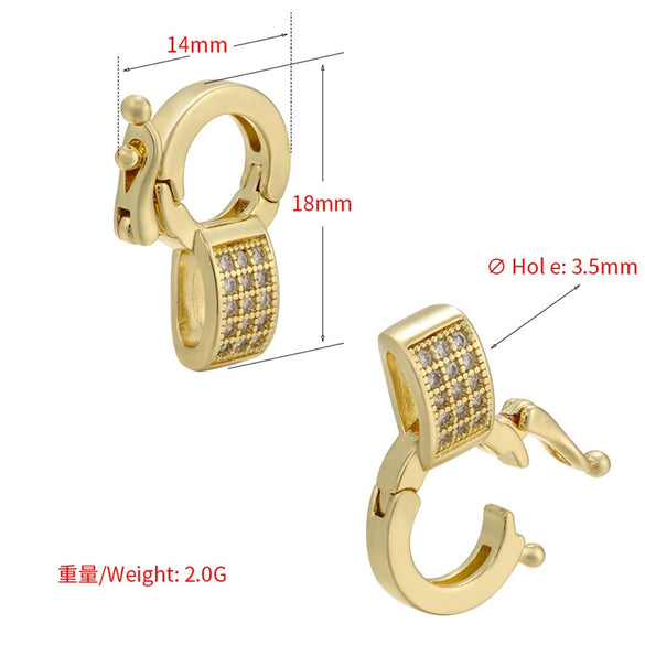 Pendant Jewelry Buckle Accessories Copper Round Ring Buckle Head Electroplating