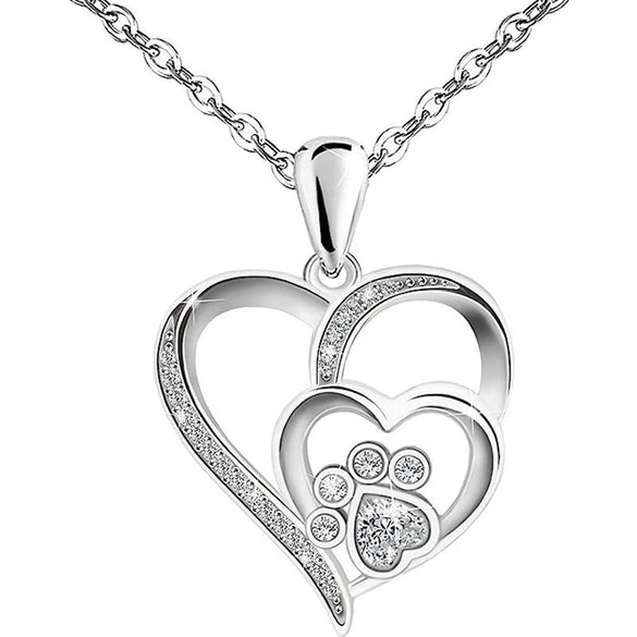 Pendant Jewelry Copper Double Peach Heart Shape With Cat Claw Pattern Inlaid Zircon For Women
