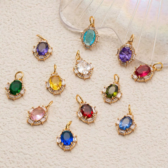 Pendant Jewelry Copper Geometric Style Set With Gems