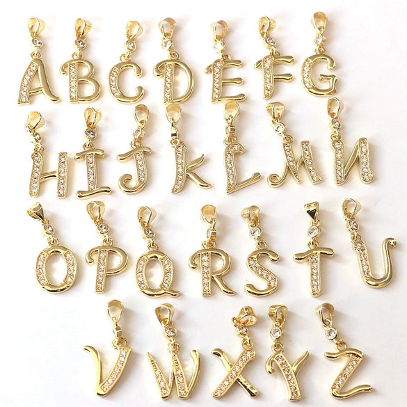 Pendant Jewelry Copper Gold Inlaid Letter Style Accessories