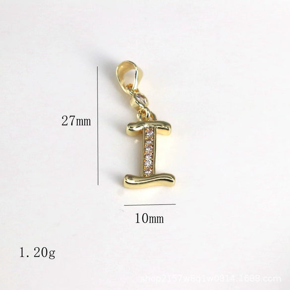 Pendant Jewelry Copper Gold Inlaid Letter Style Accessories