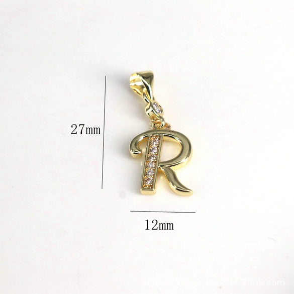 Pendant Jewelry Copper Gold Inlaid Letter Style Accessories