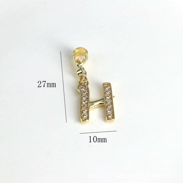 Pendant Jewelry Copper Gold Inlaid Letter Style Accessories