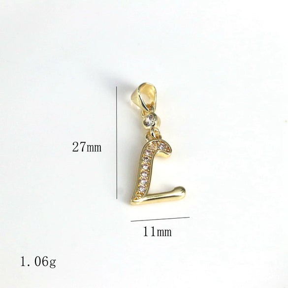 Pendant Jewelry Copper Gold Inlaid Letter Style Accessories