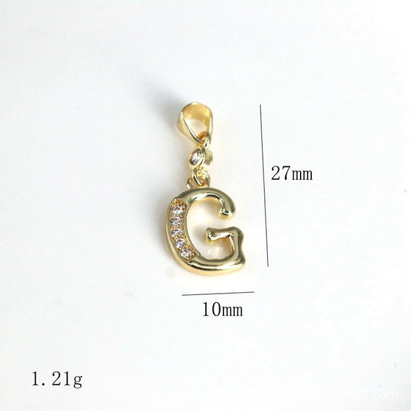 Pendant Jewelry Copper Gold Inlaid Letter Style Accessories