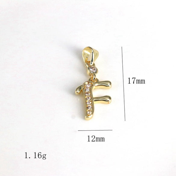 Pendant Jewelry Copper Gold Inlaid Letter Style Accessories