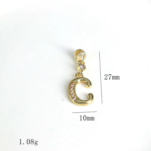 Pendant Jewelry Copper Gold Inlaid Letter Style Accessories