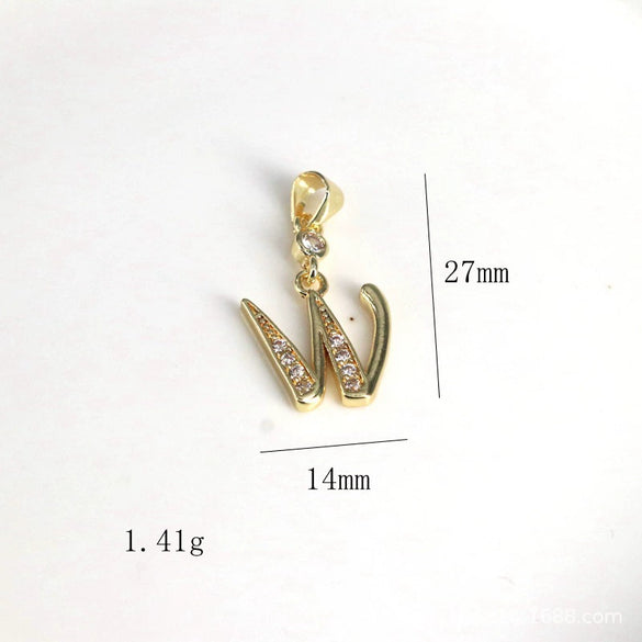 Pendant Jewelry Copper Gold Inlaid Letter Style Accessories