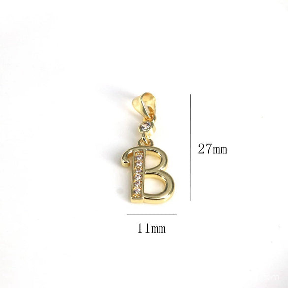Pendant Jewelry Copper Gold Inlaid Letter Style Accessories