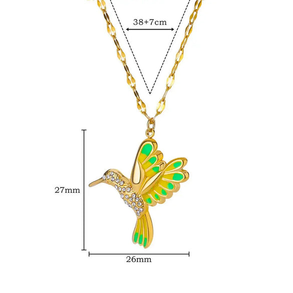 Pendant Jewelry Copper Inlaid Zircon Electroplating Colorful Oil Drop Style Unisex Clavicle Chain