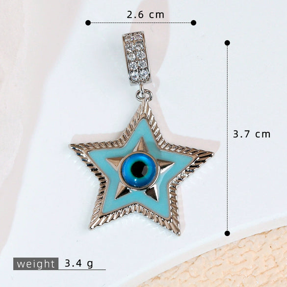 Pendant Jewelry Copper Oildropping Geometric Star Style
