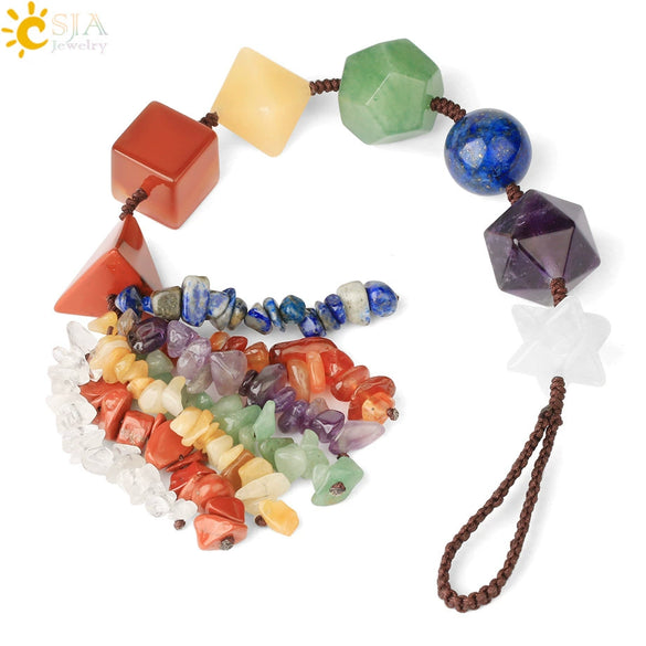 Pendant Jewelry Crystal Ore Gravel Tassel Different Shape Rhombic Round Square Cut Weaving