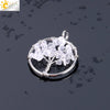 Pendant Jewelry Handmade With Natural Crystal Semi Precious Stone And Tree Of Life Design Electroplated