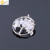 Pendant Jewelry Handmade With Natural Crystal Semi Precious Stone And Tree Of Life Design Electroplated