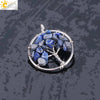 Pendant Jewelry Handmade With Natural Crystal Semi Precious Stone And Tree Of Life Design Electroplated