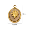 Pendant Jewelry Retro Style Geometric Oval Stainless Steel Natural Stone Inlay