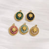 Pendant Jewelry Retro Style Geometric Oval Stainless Steel Natural Stone Inlay