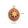 Pendant Jewelry Retro Style Geometric Oval Stainless Steel Natural Stone Inlay