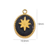 Pendant Jewelry Retro Style Geometric Oval Stainless Steel Natural Stone Inlay