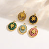 Pendant Jewelry Retro Style Geometric Oval Stainless Steel Natural Stone Inlay