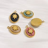 Pendant Jewelry Retro Style Geometric Oval Stainless Steel Natural Stone Inlay