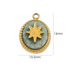 Pendant Jewelry Retro Style Geometric Oval Stainless Steel Natural Stone Inlay