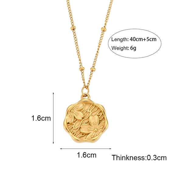 Pendant Jewelry Stainless Steel Casting Geometric Ball Chain Necklace For Women