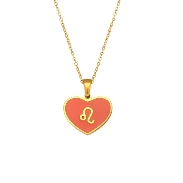 Pendant Jewelry Stainless Steel Geometric Dripping Oil Constellation Rune Necklace