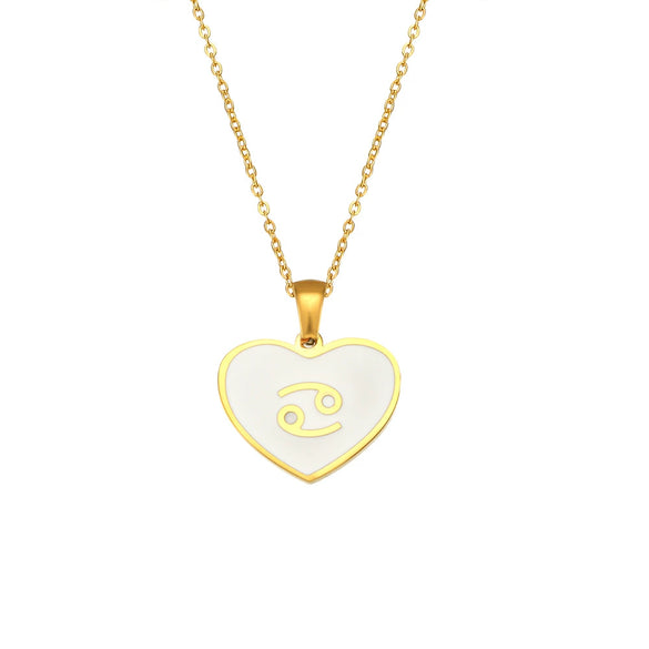 Pendant Jewelry Stainless Steel Geometric Dripping Oil Constellation Rune Necklace