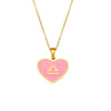 Pendant Jewelry Stainless Steel Geometric Dripping Oil Constellation Rune Necklace