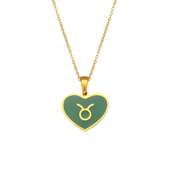 Pendant Jewelry Stainless Steel Geometric Dripping Oil Constellation Rune Necklace