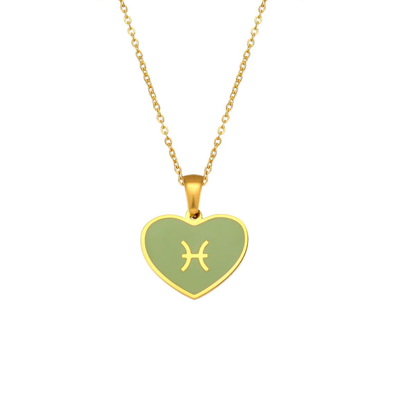 Pendant Jewelry Stainless Steel Geometric Dripping Oil Constellation Rune Necklace