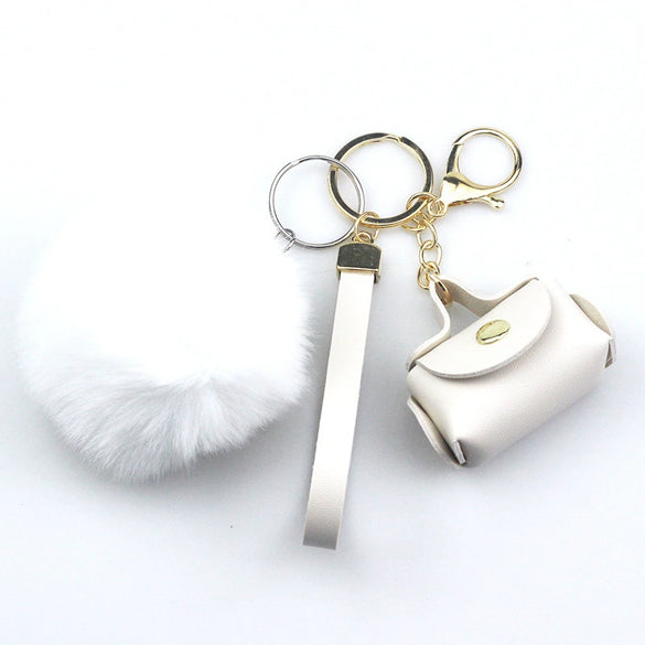 Pendant Keychain Twopiece Set Artificial Leather Creative Design