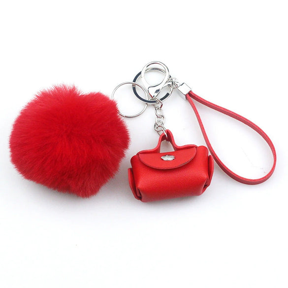 Pendant Keychain Twopiece Set Artificial Leather Creative Design