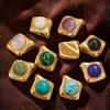 Pendant Natural Stone Diamond Stainless Steel 18K Gold Plated Electroplated Accessories