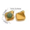 Pendant Natural Stone Diamond Stainless Steel 18K Gold Plated Electroplated Accessories