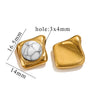 Pendant Natural Stone Diamond Stainless Steel 18K Gold Plated Electroplated Accessories