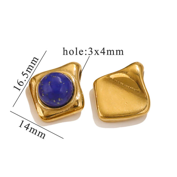 Pendant Natural Stone Diamond Stainless Steel 18K Gold Plated Electroplated Accessories