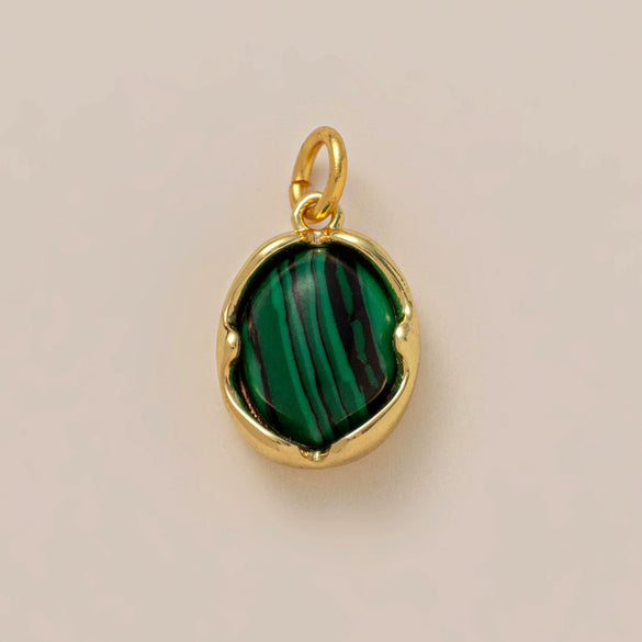 Pendant Natural Stone Geometric Copper Electroplated