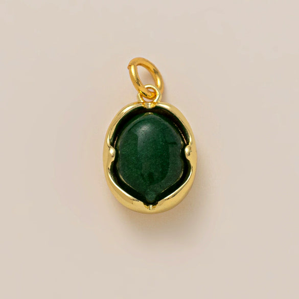 Pendant Natural Stone Geometric Copper Electroplated