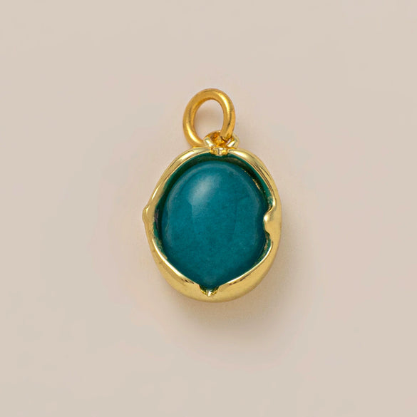 Pendant Natural Stone Geometric Copper Electroplated