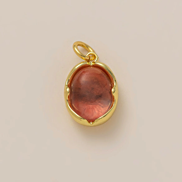 Pendant Natural Stone Geometric Copper Electroplated