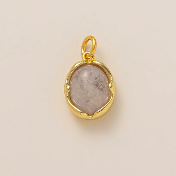 Pendant Natural Stone Geometric Copper Electroplated