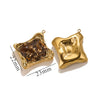 Pendant Natural Stone Gravel Glued Titanium Steel Plated 18K Gold Niche Style