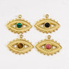 Pendant Natural Stone Stainless Steel Retro Devil Eye Geometry Vacuum In Furnace Electroplated