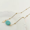 Pendant Natural Stone Titanium Steel Geometric Macaron Color 14K Gold Plated
