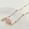 Pendant Natural Stone Titanium Steel Geometric Macaron Color 14K Gold Plated